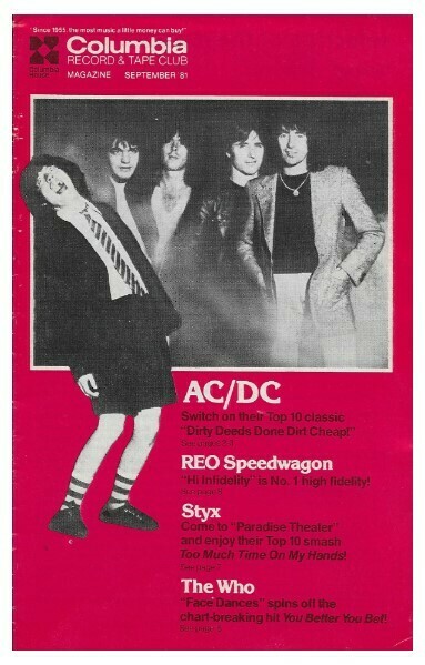 Columbia Record + Tape Club / AC/DC | September 1981