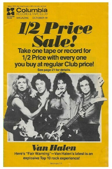 Columbia Record + Tape Club / Van Halen | October 1981