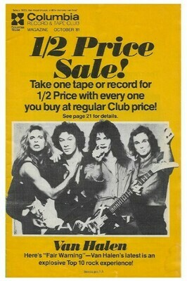 Columbia Record + Tape Club / Van Halen | October 1981
