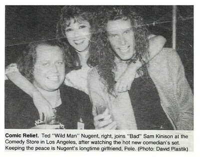 Nugent, Ted / Comic Relief | Magazine Photo | September 1986 | with Sam Kinison and Pele Massa