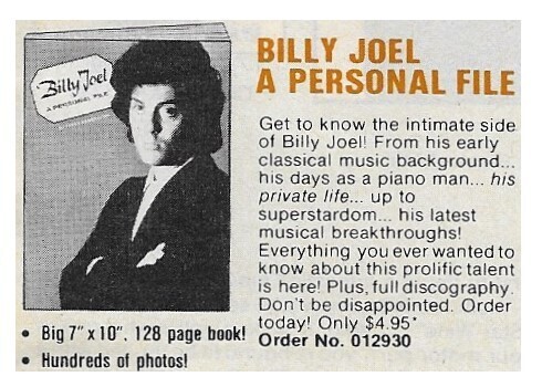 Joel, Billy / A Personal File | Magazine Ad | 1979