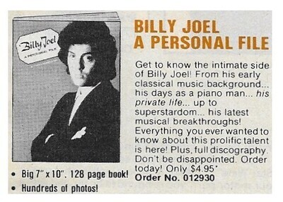 Joel, Billy / A Personal File | Magazine Ad | 1979