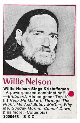 Nelson, Willie / Sings Kristofferson | Magazine Ad | 1979
