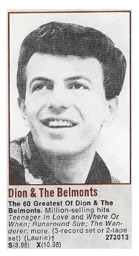 Dion + The Belmonts / The 60 Greatest | Magazine Ad | 1971