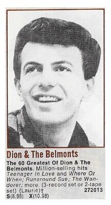 Dion + The Belmonts / The 60 Greatest | Magazine Ad | 1971