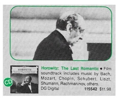 Horowitz, Vladimir / Horowitz: The Last Romantic | Magazine Ad | 1985