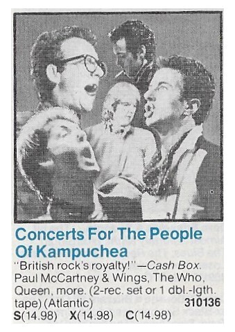 Various Artists / Concerts for the People of Kampuchea | Magazine Ad | March 1981