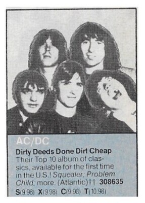 AC/DC / Dirty Deeds Done Dirt Cheap | Magazine Ad | 1981