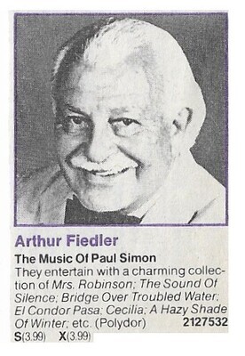 Fiedler, Arthur / The Music of Paul Simon | Magazine Ad | 1972