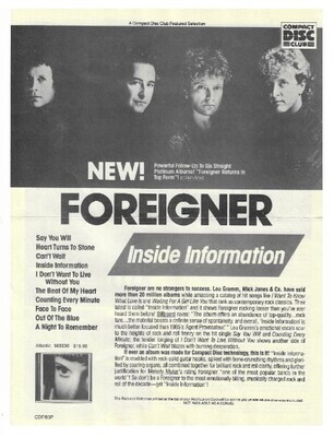 Foreigner / Inside Information / 1987