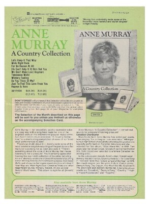 Murray, Anne / A Country Collection | Magazine Ad | July 1980