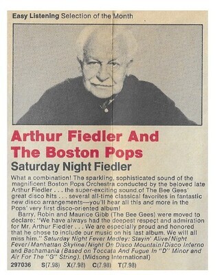 Fiedler, Arthur / Saturday Night Fiedler | Magazine Ad | January 1980 | with The Boston Pops