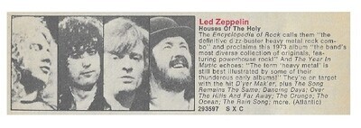 Led Zeppelin / Houses of the Holy | Magazine Ad | March 1973