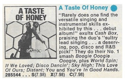 Taste of Honey, A / A Taste of Honey | Magazine Ad | July 1978