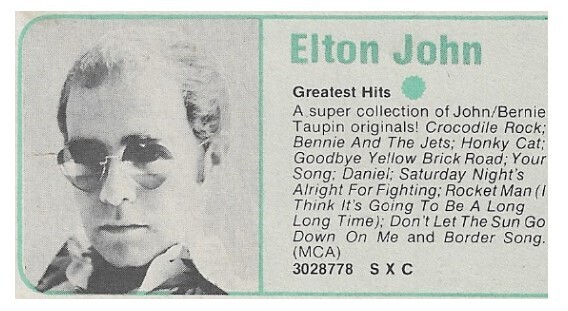 John, Elton / Greatest Hits | Magazine Ad | November 1974