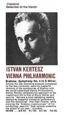 Kertesz, Istvan / Brahms: Symphony No. 4 in E Minor / 1975