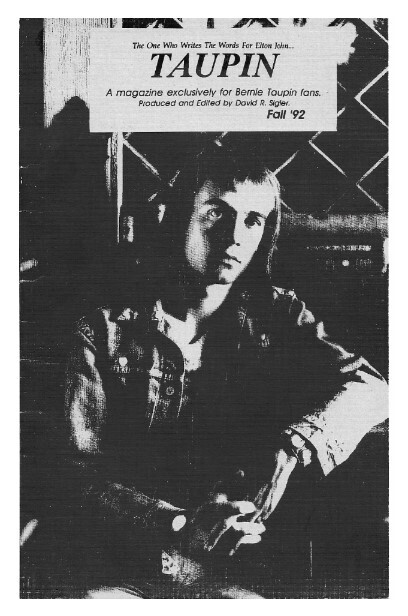 Taupin, Bernie / Taupin (Fanzine) | Fall 1992