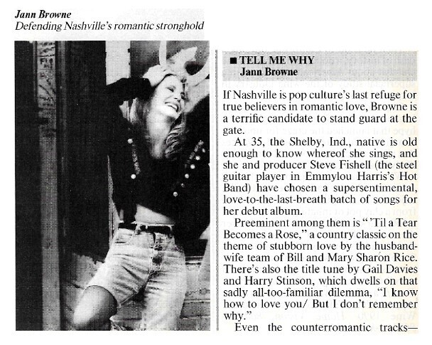 Browne, Jann / Tell Me Why | February 1990