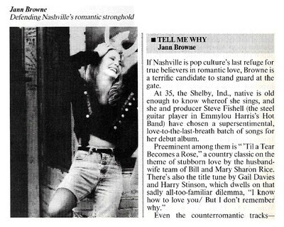 Browne, Jann / Tell Me Why | February 1990