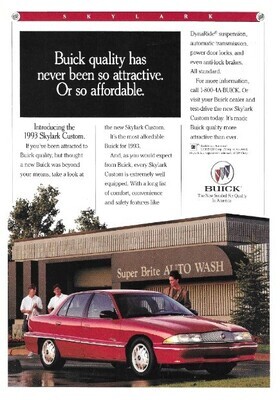 Buick / Introducing the 1993 Skylark Custom | Magazine Ad | 1993