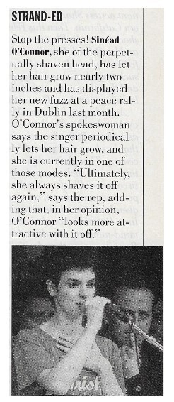 O&#39;Connor, Sinead / Strand-Ed | Magazine Article | April 1993