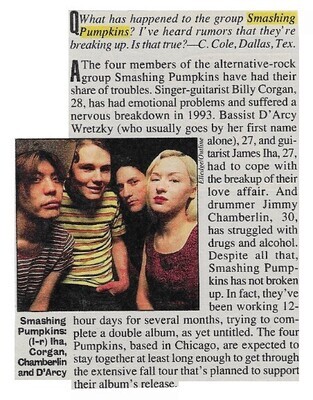 Smashing Pumpkins / Share of Troubles | Magazine Article | 1995