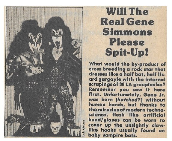 Kiss / Will the Real Gene Simmons Please Spit-Up! | Magazine Article | December 1976