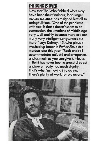 Daltrey, Roger / The Song is Over | Magazine Article | February 1990