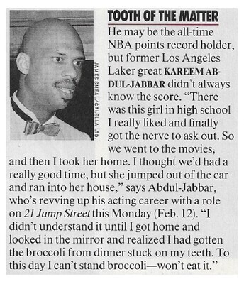 Abdul-Jabbar, Kareem / Tooth of the Matter | Magazine Article | February 1990