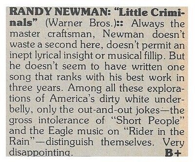Newman, Randy / Little Criminals / 1977