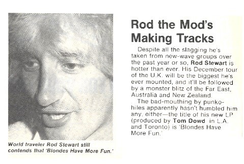 Stewart, Rod / Rod the Mod&#39;s Making Tracks | Magazine Article | November 1978