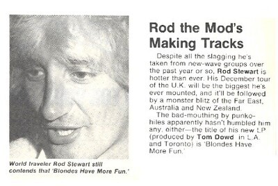 Stewart, Rod / Rod the Mod&#39;s Making Tracks | Magazine Article | November 1978