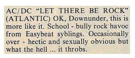 AC/DC / Let There Be Rock | Magazine Review | January 1978
