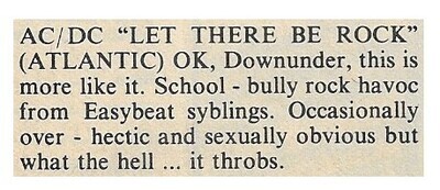 AC/DC / Let There Be Rock | Magazine Review | January 1978
