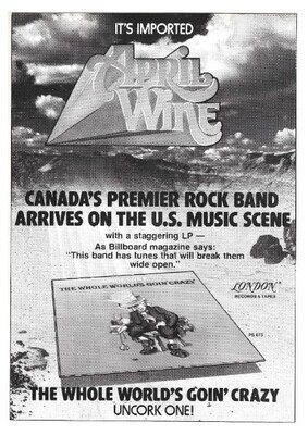 April Wine / The Whole World&#39;s Goin&#39; Crazy | Magazine Ad | December 1976