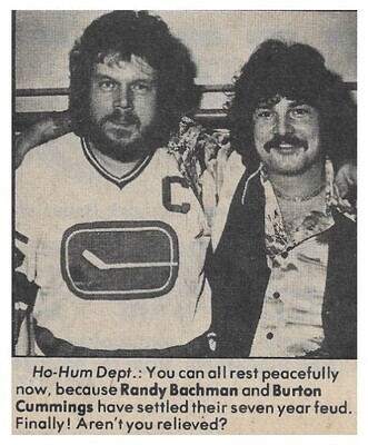 Bachman, Randy / Settled Their Feud | Magazine Photo | March 1977 | with Burton Cummings