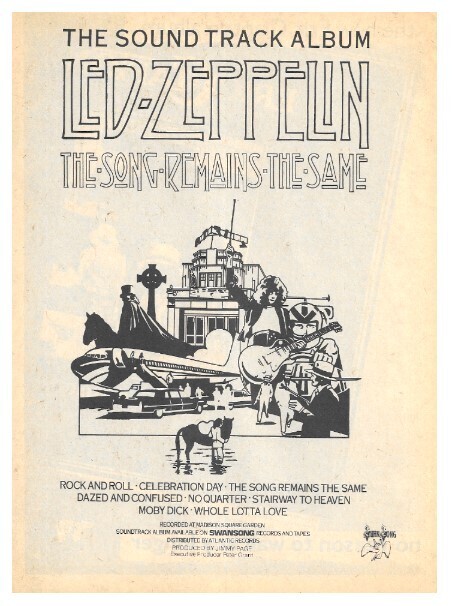 Led Zeppelin / The Song Remains the Same | Magazine Ad | December 1976