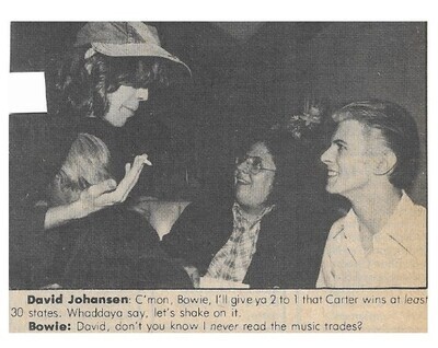 Johansen, David / C&#39;mon, Bowie | Magazine Photo | December 1976 | with David Bowie