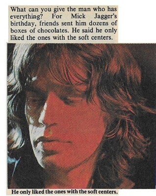 Jagger, Mick / He Only Liked the Ones with the Soft Centers | Magazine Photo | January 1978