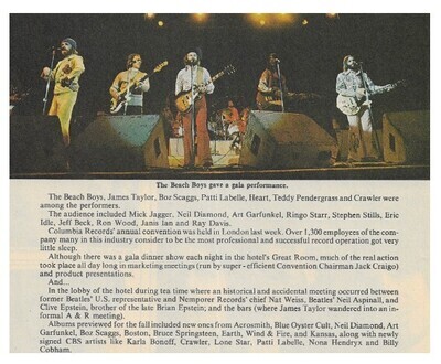 Beach Boys, The / The Beach Boys Gave a Gala Performance | Magazine Article | January 1978