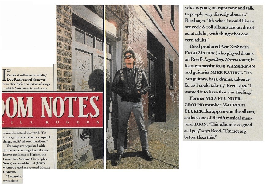 Reed, Lou / It&#39;s Rock + Roll Aimed at Adults | January 1989