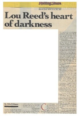 Reed, Lou / Lou Reed&#39;s Heart of Darkness | Magazine Article | March 1979