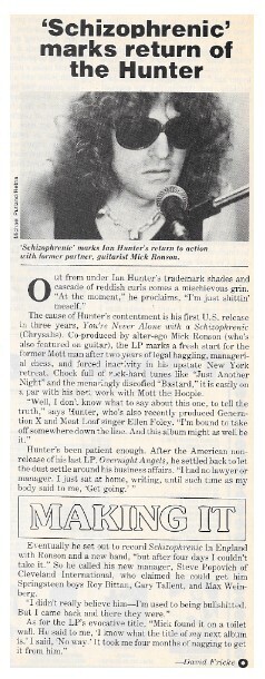 Hunter, Ian / Schizophrenic Marks Return of the Hunter / 1979