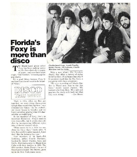 Foxy / Florida&#39;s Foxy Is More Than Disco | Magazine Article | June 1979