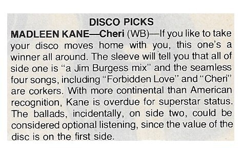 Kane, Madleen / Cheri | Magazine Review | June 1979