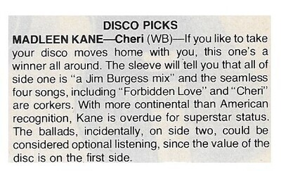 Kane, Madleen / Cheri | Magazine Review | June 1979