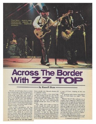 ZZ Top / Across the Border with ZZ Top | Magazine Article | June 1977