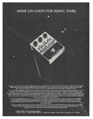 Electro-Harmonix / Electric Mistress Flanger | Magazine Ad | 1977