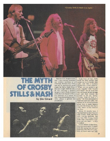 Crosby, Stills + Nash / The Myth of Crosby, Stills + Nash | Magazine Article | January 1978