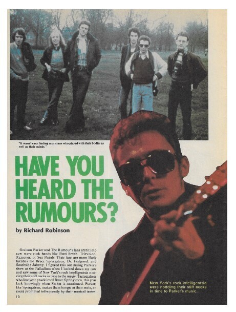 Parker, Graham / Have You Heard the Rumours? | Magazine Article | June 1977